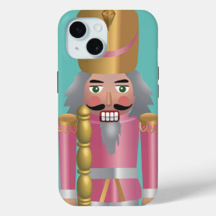 Luxury shiny pink nutcracker Traditional Blue iPhone 15 Case
