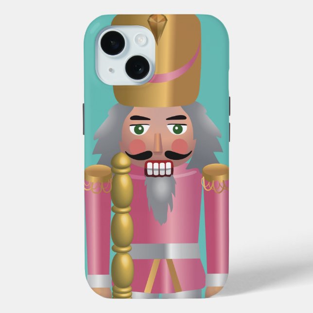 Luxury shiny pink nutcracker Traditional Blue Case-Mate iPhone Case (Back)
