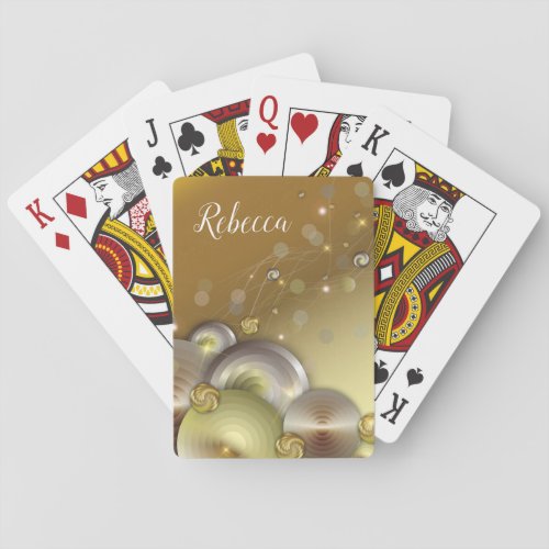 Luxury Shiny Sparkling Gold and Silver Circles  Poker Cards