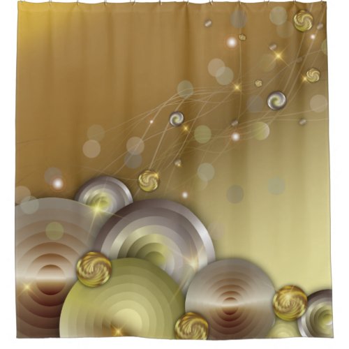 Luxury Shiny Sparkling Gold and Silver Circles  Shower Curtain