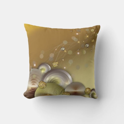 Luxury Shiny Sparkling Gold and Silver Circles  Throw Pillow