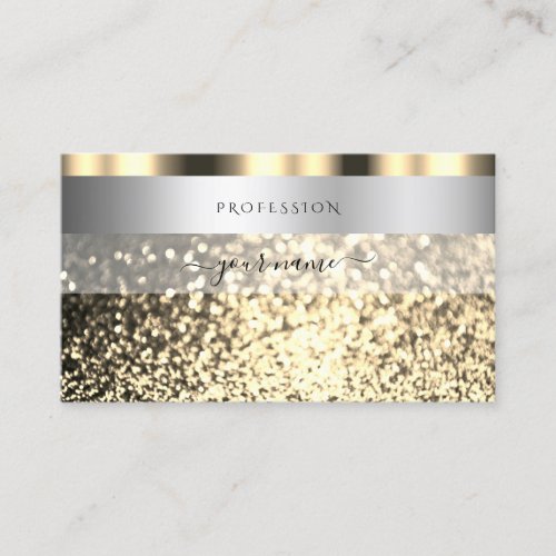 Luxury Silver and Gold Sparkling Glitter Shimmery Business Card