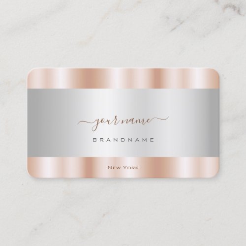 Luxury Silver and Rose Gold Effect Professional Business Card