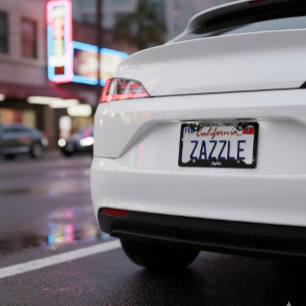 Luxury Silver Black Glitter and Sparkle Monogram License Plate Frame