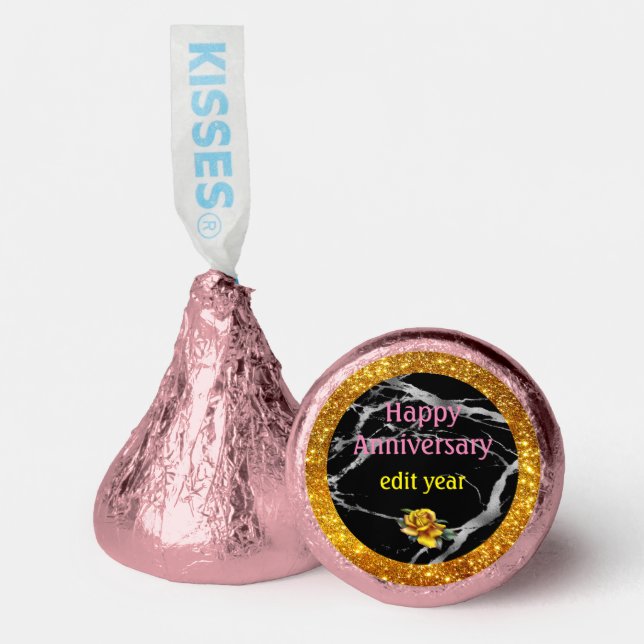 Luxury Silver Black Marble Customize Hershey®'s Kisses® (Front)