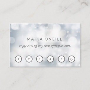 Luxury Silver bokeh wellness  massage yoga Business Card