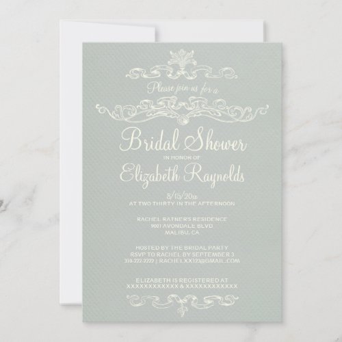 Luxury Silver Bridal Shower Invitations