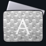 Luxury Silver Elegant Vintage Monogram Laptop Sleeve<br><div class="desc">Luxury Silver Elegant,  Vintage Girly Monogram Case. This case can be customized to include your initial and first name.</div>