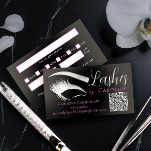 Luxury Silver Foil Lash Artist Branding Spot Gloss Business Cards