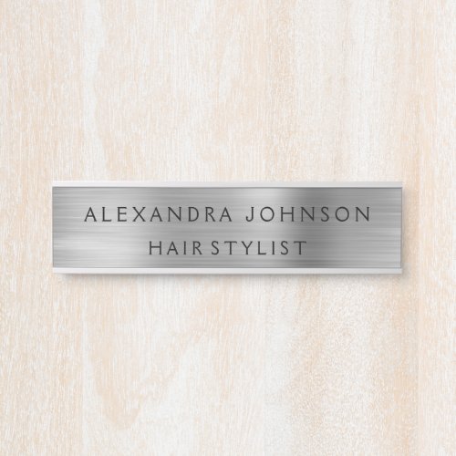 Luxury Silver Foil Modern Business Door Sign