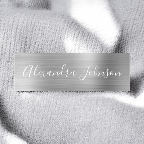 Luxury Silver Foil Modern Name Tag