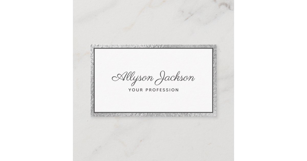 Luxury Business Card With Silver Grid