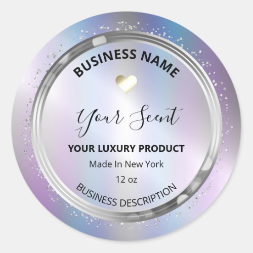 Luxury Silver Framed Glitter Product Labels