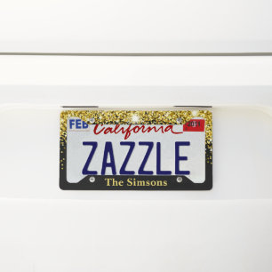 Luxury Silver Glitter and Sparkle Monogram L License Plate Frame