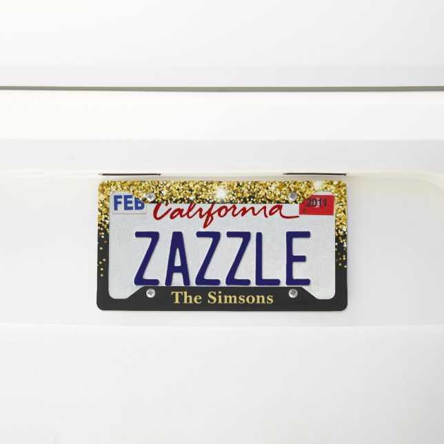 Luxury Silver Glitter and Sparkle Monogram L License Plate Frame (On Car)