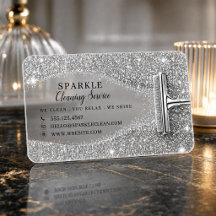 Luxury Silver Glitter Clear Acrylic