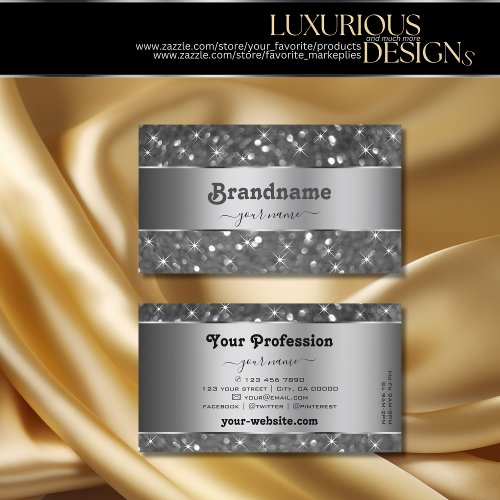 Luxury Silver Glitter Luminous Stars Decorative Business Card