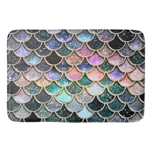 Luxury silver Glitter Mermaid Scales Bath Mat