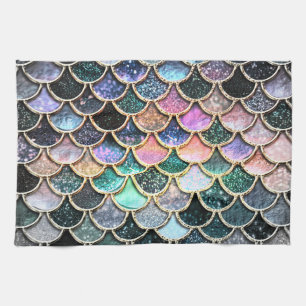 Luxury silver Glitter Mermaid Scales Towel
