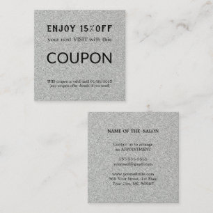 Luxury Silver Glitter Salon Supplies Discount Card