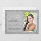 Luxury Silver Glitter Sweet 16 Save the Date