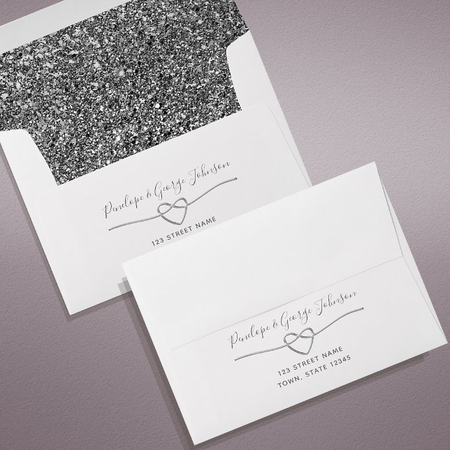 Luxury Silver Glitter Wedding Envelope (Creator Uploaded)