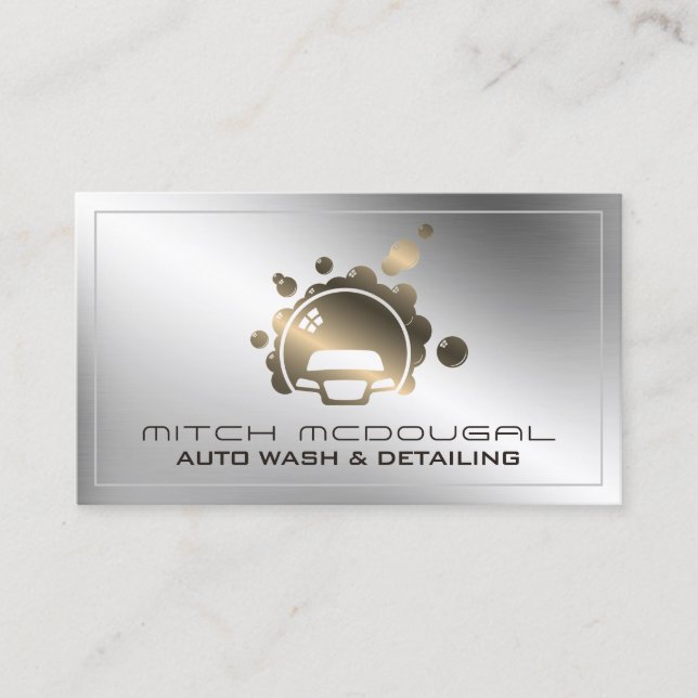 Luxury silver gold automotive  business card (Front)