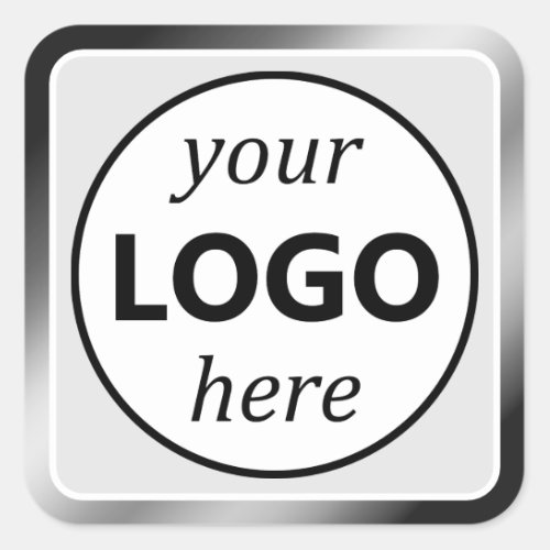 Luxury Silver Gray Color Gradient Your Logo Here Square Sticker