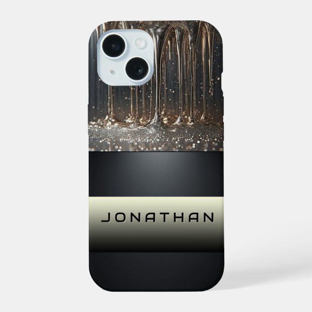 Luxury silver liquid drip iphone case (Back)