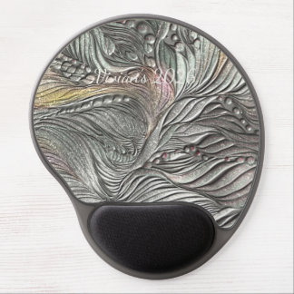 Luxury Silver Metallic Leaves mouse pad
