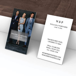 Luxury Silver Minimal Professional Photo Monogram Business Card