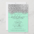 Luxury Silver Mint Glitter Confetti Bridal Shower