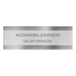 Luxury Silver Professional Foil Modern Name Tag