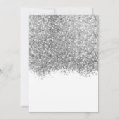 Luxury Silver White Glitter Confetti Wedding Save The Date (Back)