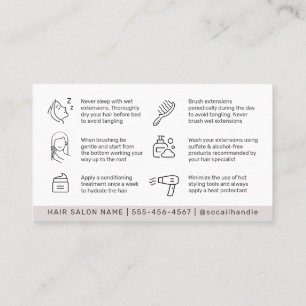 Luxury Simple Hair Extensions After Care Hair Care Business Card