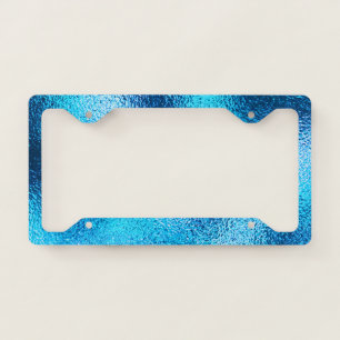 Luxury simple Trendy faux metallic blue foil License Plate Frame