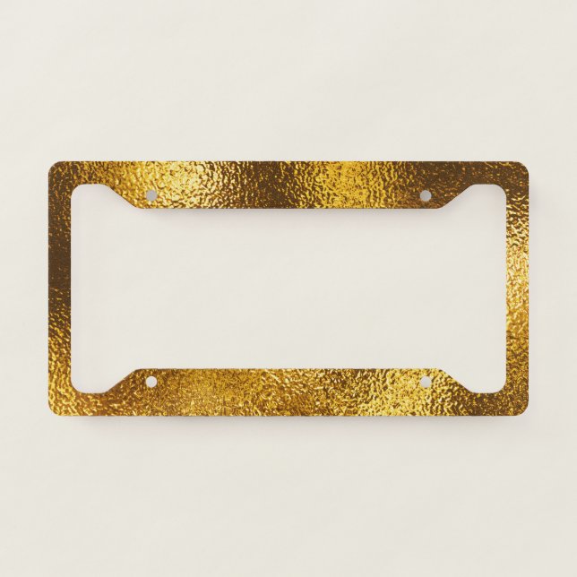 Luxury simple Trendy faux metallic gold foil  License Plate Frame (Front)