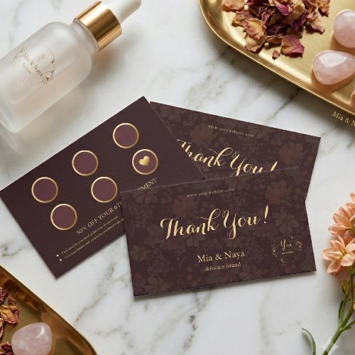 Luxury Skincare Loyalty Card Thank You Reward Card