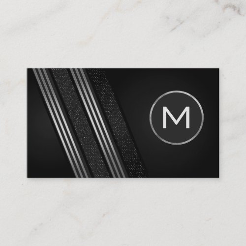 Luxury Sleek Silver Striped with Pattern Business  Business Card