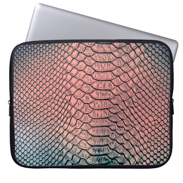 Luxury snake skin texture backgroundtexture,leathe laptop sleeve (Front)