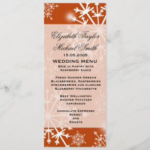 Luxury Snowflakes Winter Holiday Menu