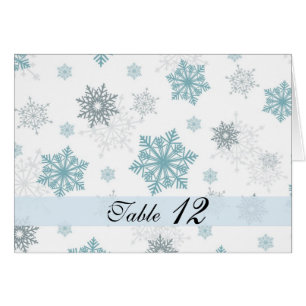 Luxury Snowflakes Winter White Table card