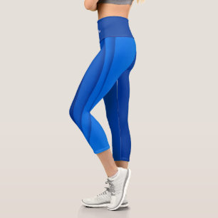 Luxury Soft Blue Wave Capri Leggings
