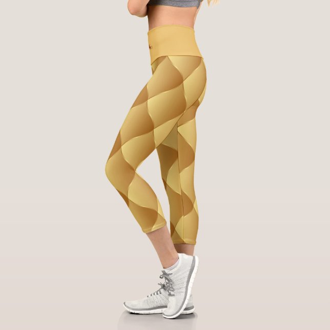 Luxury Soft Gold Capri Leggings (Left)