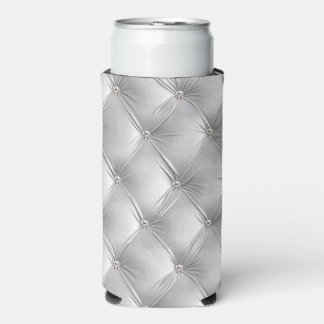 Luxury Soft Grey Faux Velvet Seltzer Can Cooler