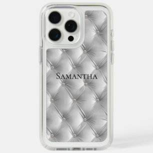 Luxury Soft Grey Faux Velvet  iPhone 15 Pro Max Case