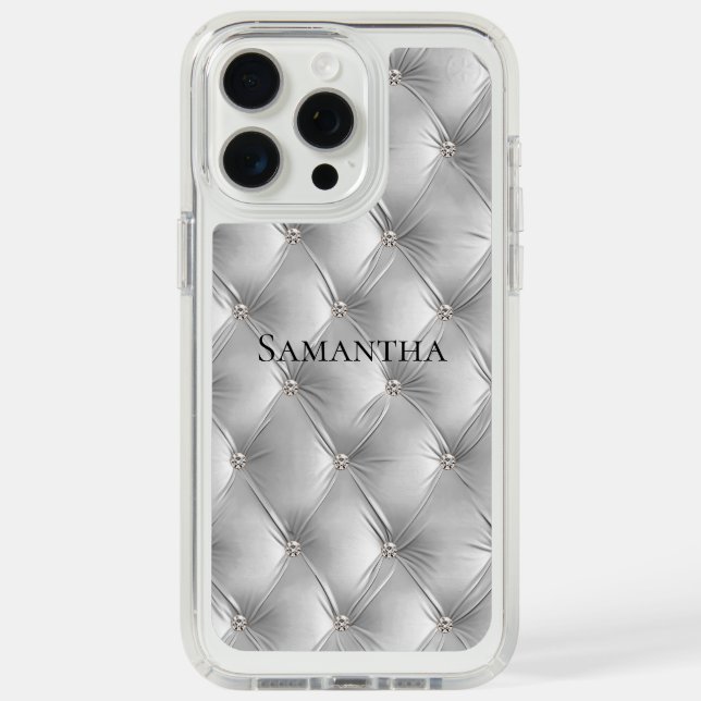 Luxury Soft Grey Faux Velvet  Speck iPhone Case (Front (White Titanium))