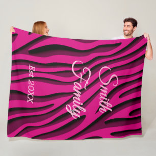 Luxury Soft Pink 3D Zebra Wave Fleece Blanket