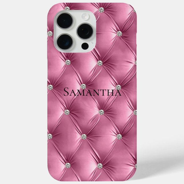 Luxury Soft Pink Faux Velvet  Case-Mate iPhone Case (Back)