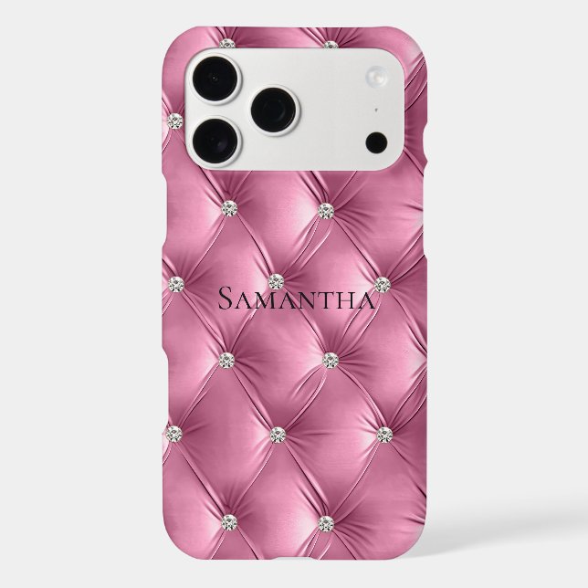 Luxury Soft Pink Faux Velvet  Case-Mate iPhone Case (Back)